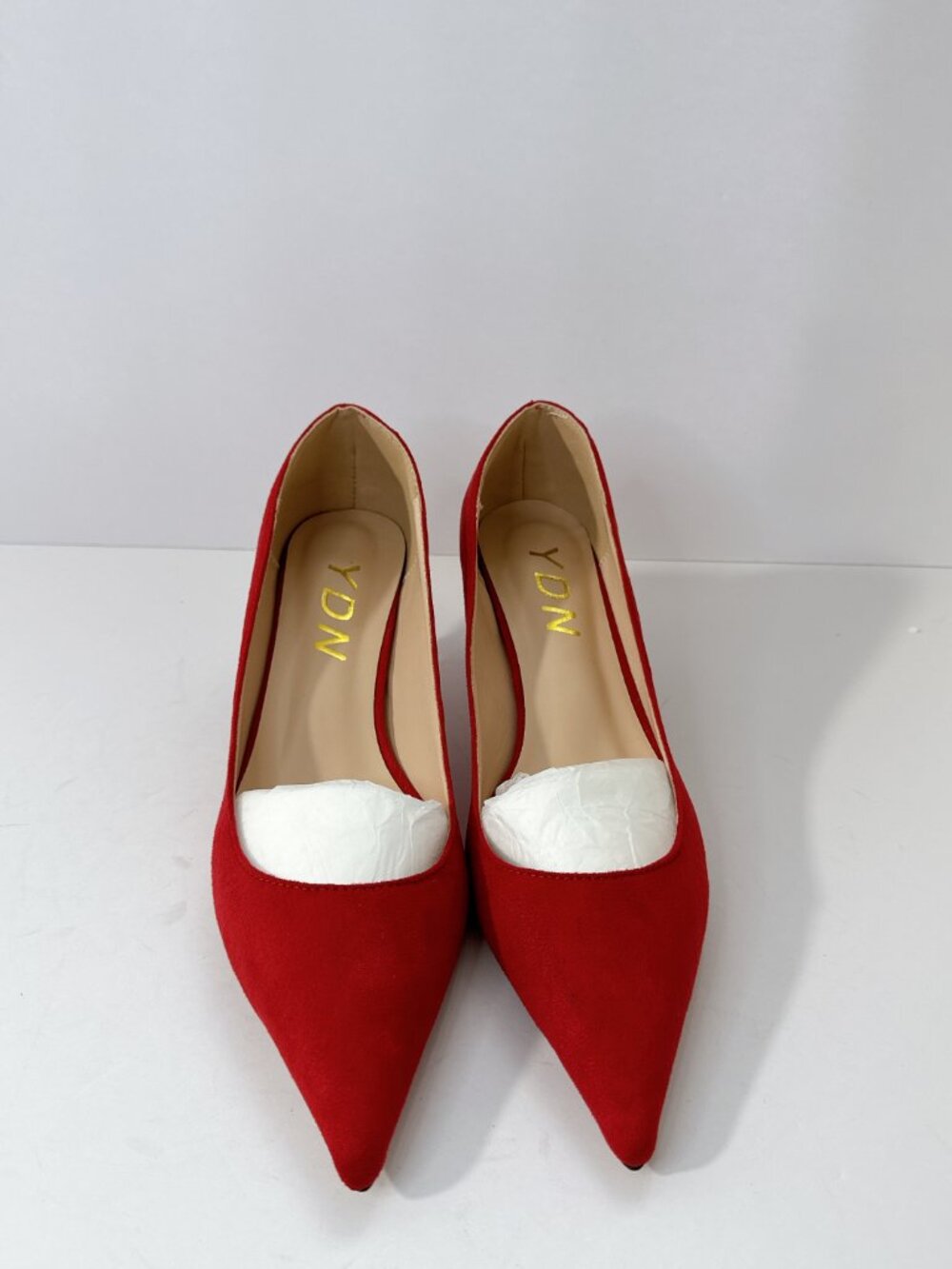 Size 10 Red Suede Kitten Heel Pumps Women’s Pointed Toe Classic Heels YDN